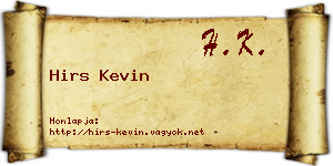 Hirs Kevin névjegykártya